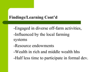 Gender in value chain: ILRI/IPMS experience in Ethiopia