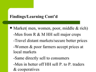 Gender in value chain: ILRI/IPMS experience in Ethiopia