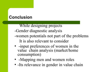 Gender in value chain: ILRI/IPMS experience in Ethiopia