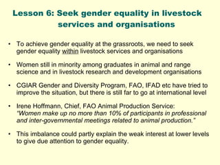 Promoting gender equality and empowering women through livestock