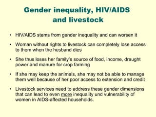 Promoting gender equality and empowering women through livestock