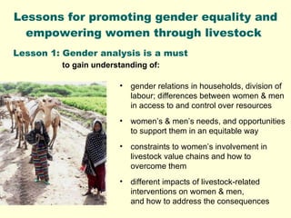 Promoting gender equality and empowering women through livestock