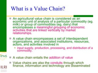 Innovation systems perspective and Value Chains Approach for development: Concepts and principles