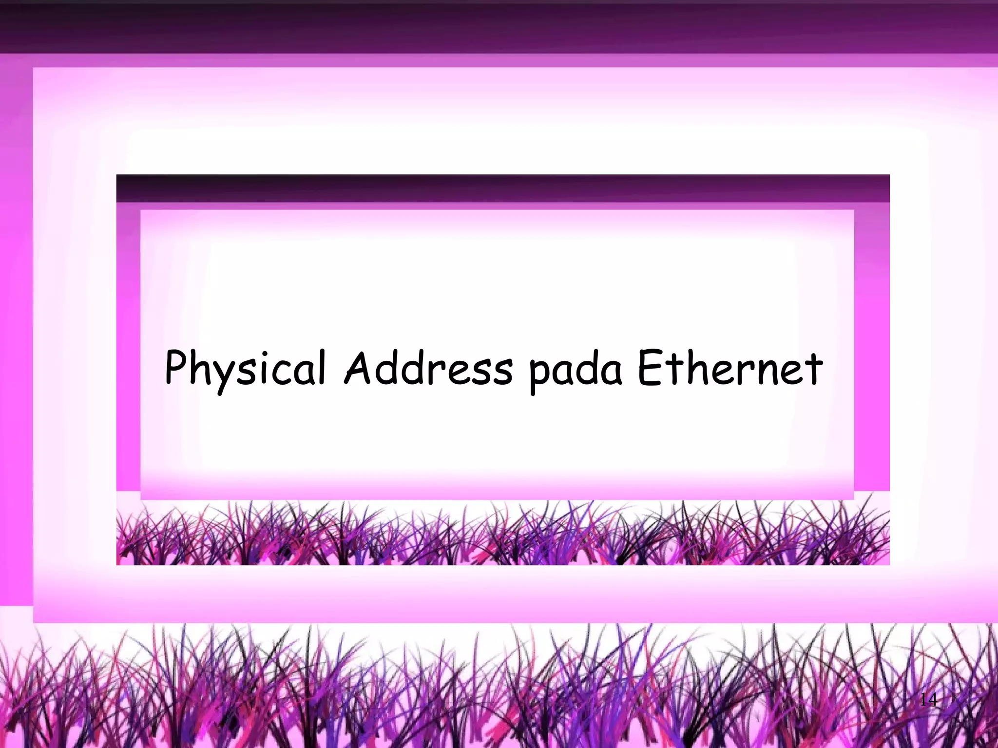 Physical Address pada Ethernet




                                 14
 