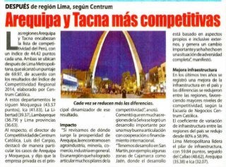 Publicado 02/11/2014 | Índice de Competitividad de Perú 2014 | El Men | CENTRUM Católica