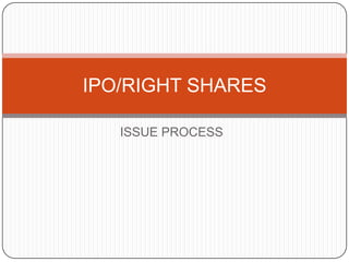 IPO/RIGHT SHARES
ISSUE PROCESS

 