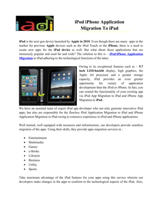 Migrate iPhone/iPod Apps to iPad