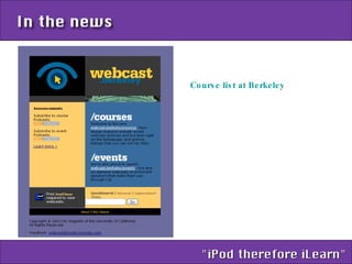 Course list at Berkeley 
