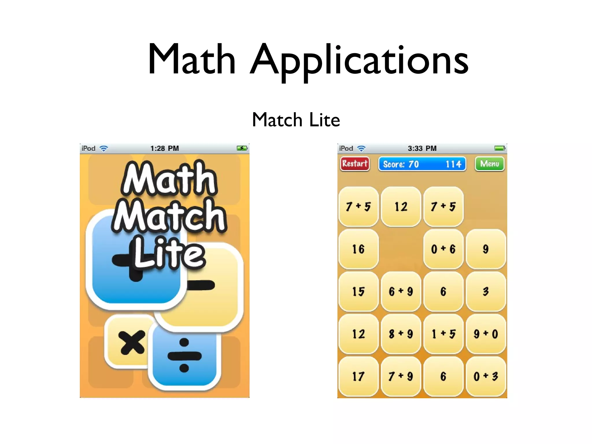 Math Applications Match Lite 