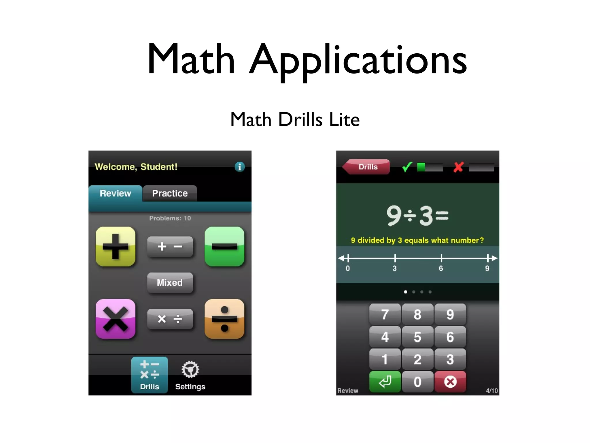 Math Applications Math Drills Lite 