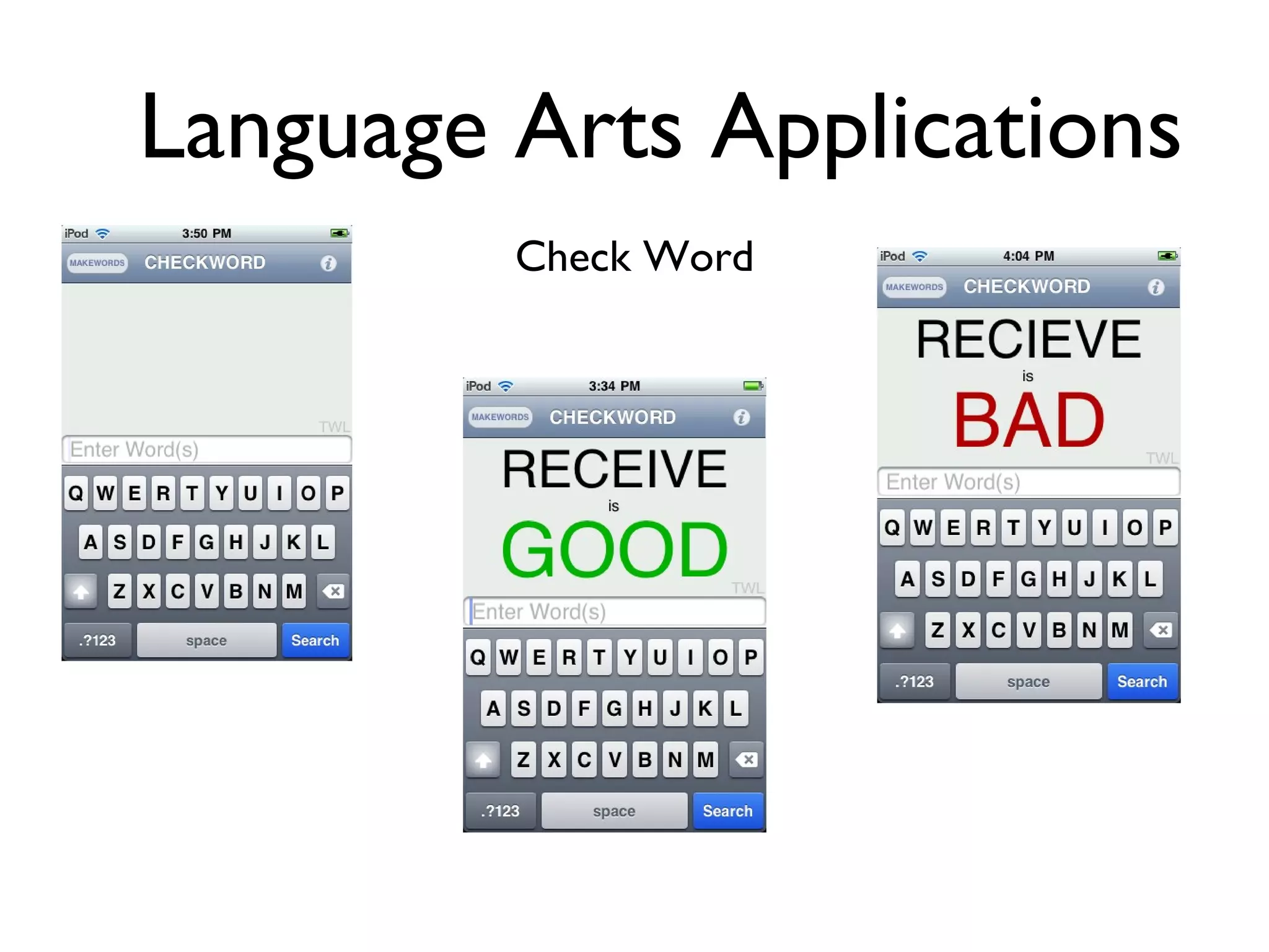 Language Arts Applications Check Word 