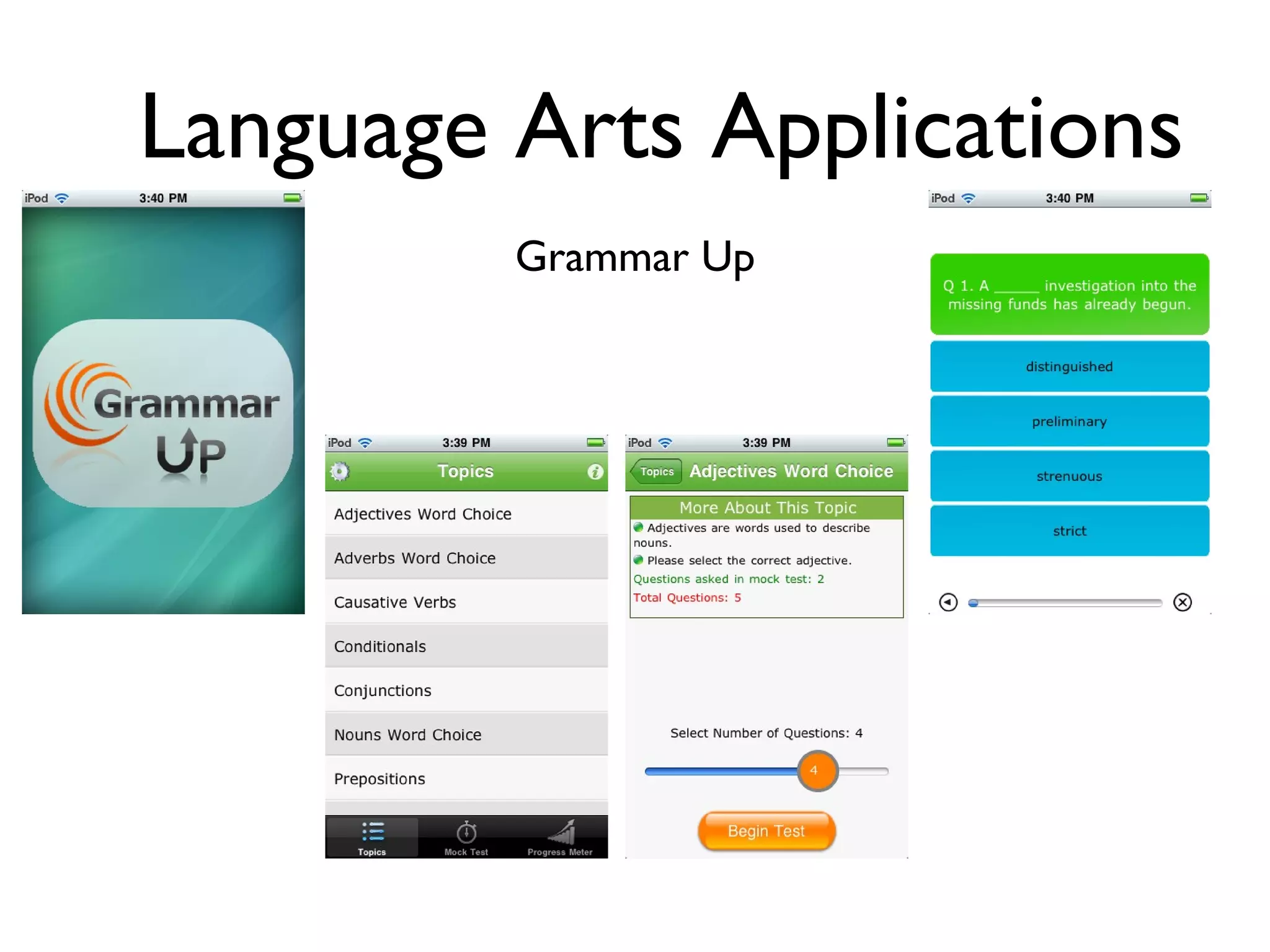 Language Arts Applications Grammar Up 