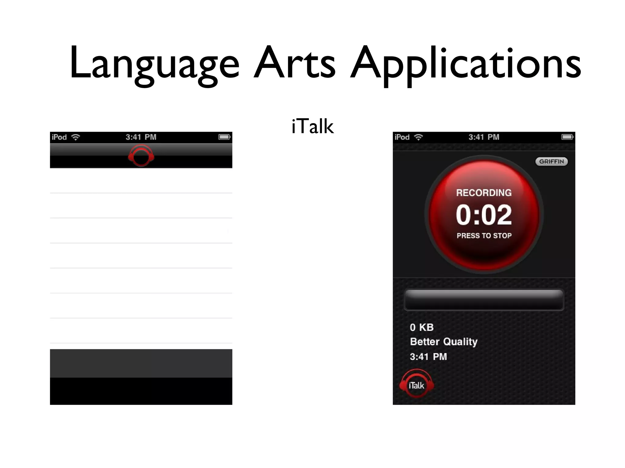Language Arts Applications iTalk 