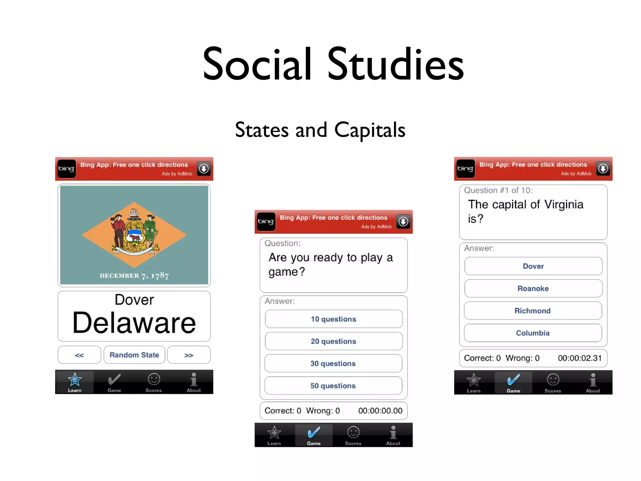 Social Studies States and Capitals 