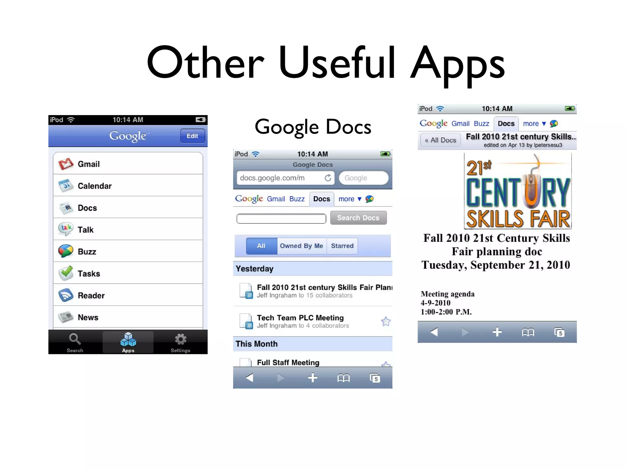 Other Useful Apps Google Docs 