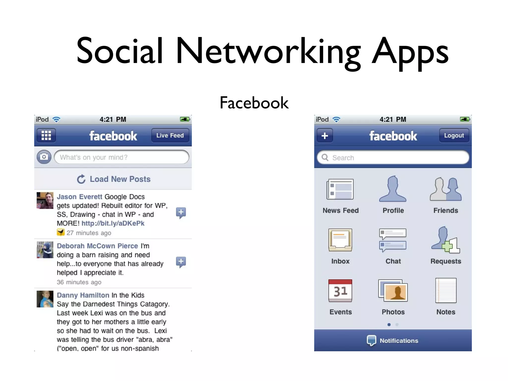Social Networking Apps Facebook 