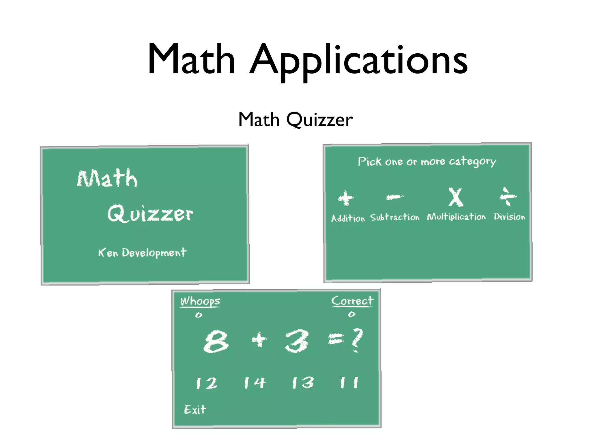 Math Applications Math Quizzer 