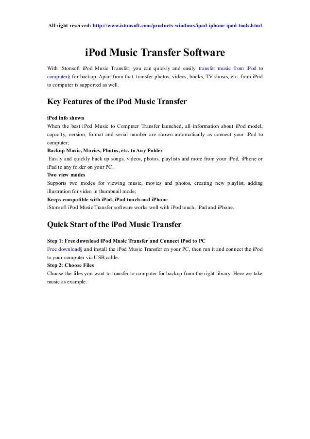 I Pod Music Transfer Software