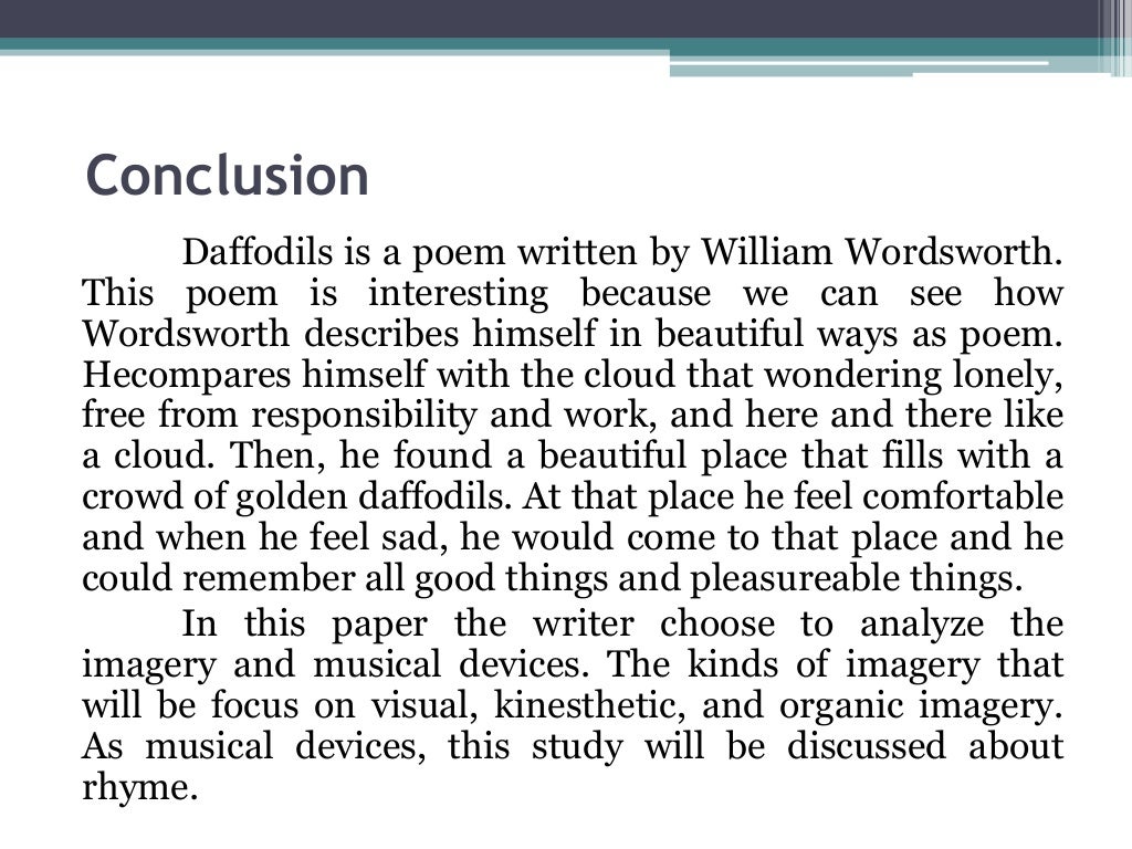 William Wordsworth's I Wandered Lonely As A Cloud Analysis