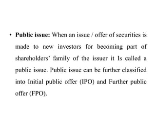 Public Issue Ipo fpo | PPTX