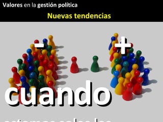 cuando  estamos solos los  valores marcan la diferencia - + Nuevas tendencias Valores  en la  gestión política 