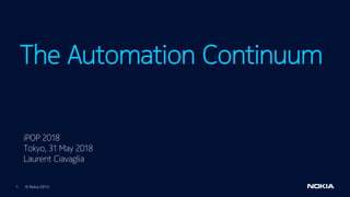 1 © Nokia 2015
The Automation Continuum
iPOP 2018
Tokyo, 31 May 2018
Laurent Ciavaglia
 