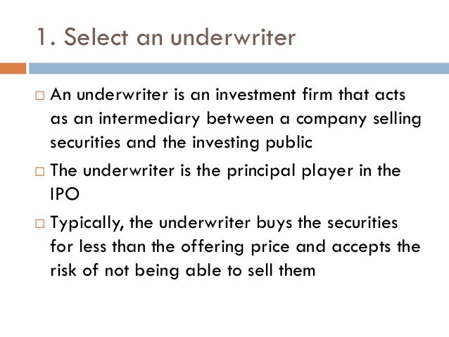 Being an underwriter ipo