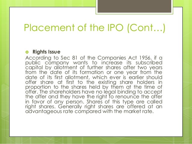 How is the share priced determined during an ipo