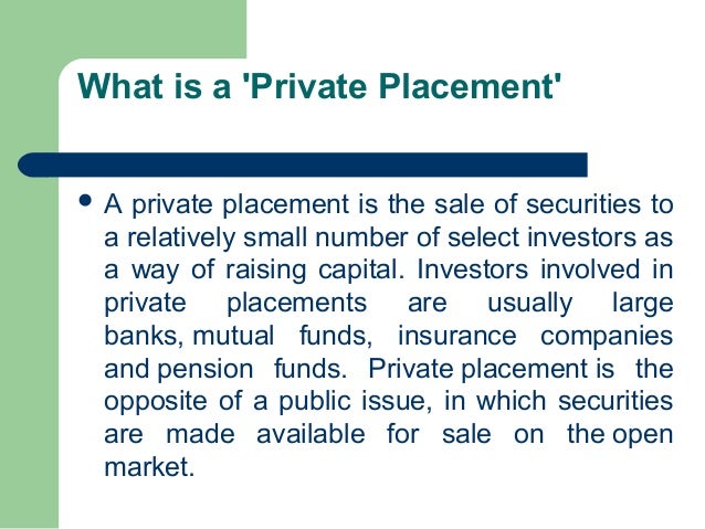 Examples of private placement ipo