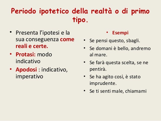 Frasi Ipotetiche Di Realta E P