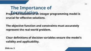 Integer programming problems presentation | PPTX