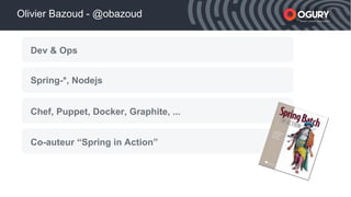 xxxxx Smart mobile acquisition
Smart mobile acquisition
Dev & Ops
Spring-*, Nodejs
Chef, Puppet, Docker, Graphite, ...
Co-auteur “Spring in Action”
Olivier Bazoud - @obazoud Smart mobile acquisition
 