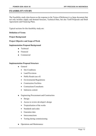 Ipp Generation Ipp process in indonesia 1995 by cockcroft and fuller | PDF