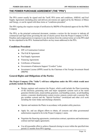 Ipp Generation Ipp process in indonesia 1995 by cockcroft and fuller | PDF