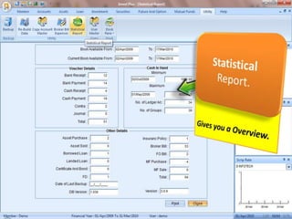 Get detailed reports on your Investment.