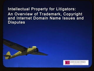 Intellectual Property for Litigators:  An Overview of Trademark, Copyright and Internet Domain Name Issues and Disputes 