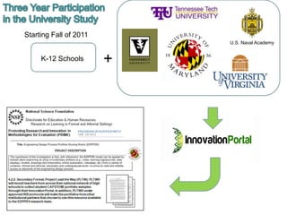 Starting Fall of 2011
                            U.S. Naval Academy


     K-12 Schools       +
 