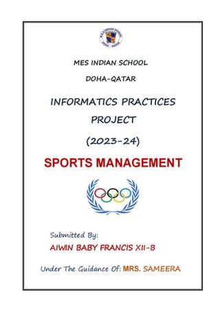 IP Project (Sports Mangement) Class 12 CBSE