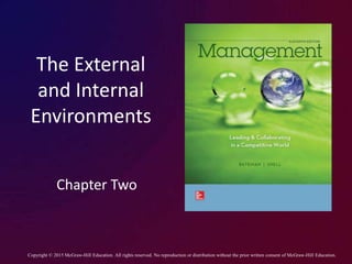 The External
and Internal
Environments
Chapter Two
Copyright © 2015 McGraw-Hill Education. All rights reserved. No reproduction or distribution without the prior written consent of McGraw-Hill Education.
 