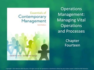 Copyright © 2015 McGraw-Hill Education. All rights reserved. No reproduction or distribution without the prior written consent of McGraw-Hill Education.
Operations
Management:
Managing Vital
Operations
and Processes
Chapter
Fourteen
 
