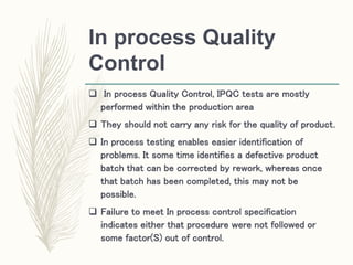 Ipqc tests for tablets | PPTX
