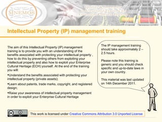 Intellectual Property Management Learning Module | PPT
