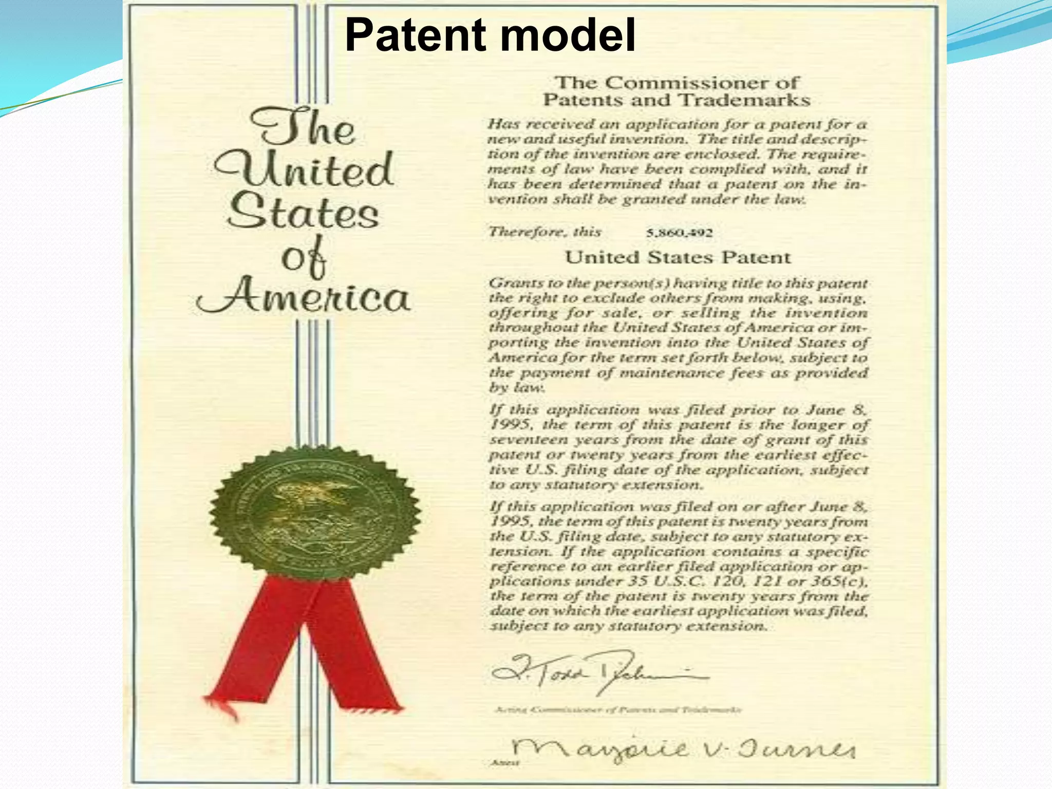 Patent model
 