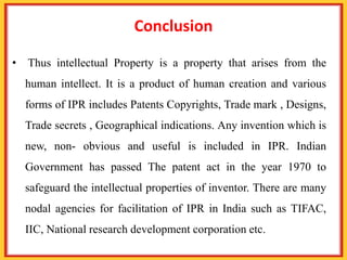 REFERENCES
• http://www.nishithdesai.com/fileadmin/user_upload/pdfs/Research%20Pap
ers/Intellectual_Property_Law_in_India....