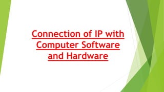 Connection of IP with
Computer Software
and Hardware
 