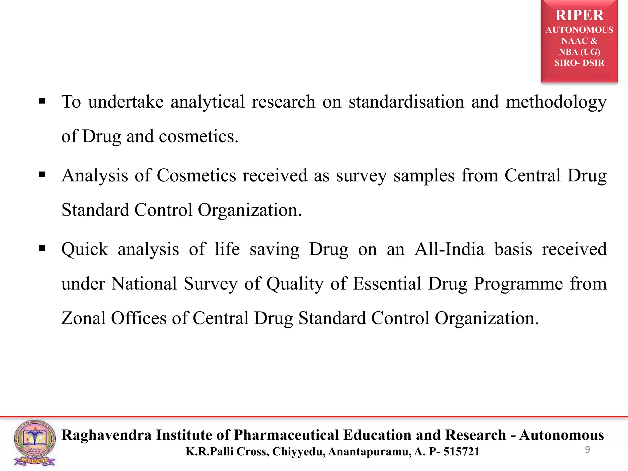Central Drug Testing Laboratories & Responsibilities PPT