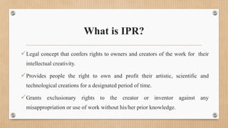Intellectual Property Rights (IPR) - An overview | PDF