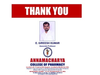 THANK YOU
E. GIREESH KUMAR
Associate Professor
 