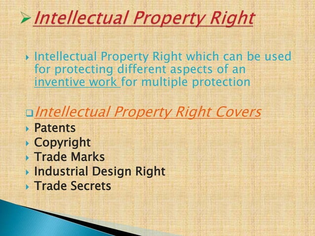 INTELLECTUAL PROPERTY RIGHTS | PPT