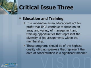 Ipra Implementation IPRA 2007/2008 Strategic Plan | PPT